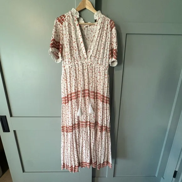 knee length dresses for ladies Free People Sunnei Mesh Maxi Dress SUNRISECOMBO / L